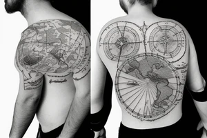 Vintage sea map tattoo idea