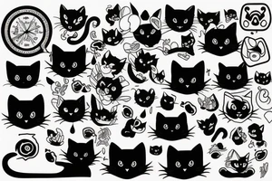 black cat runing tattoo idea