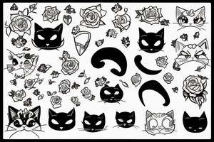 black cat runing tattoo idea