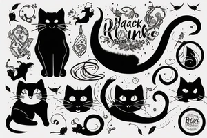 black cat runing tattoo idea