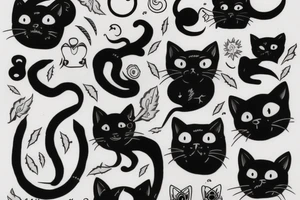 black cat running tattoo idea