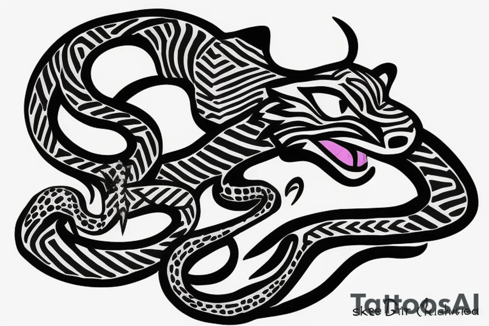 panther with cobra tattoo idea