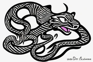 panther with cobra tattoo idea