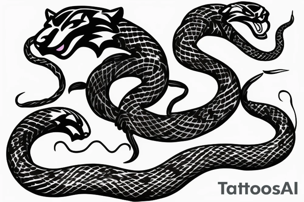 panther with cobra tattoo idea