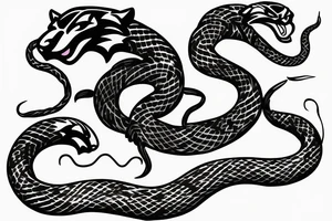 panther with cobra tattoo idea