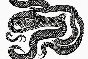 snake wrapped around panther tattoo idea