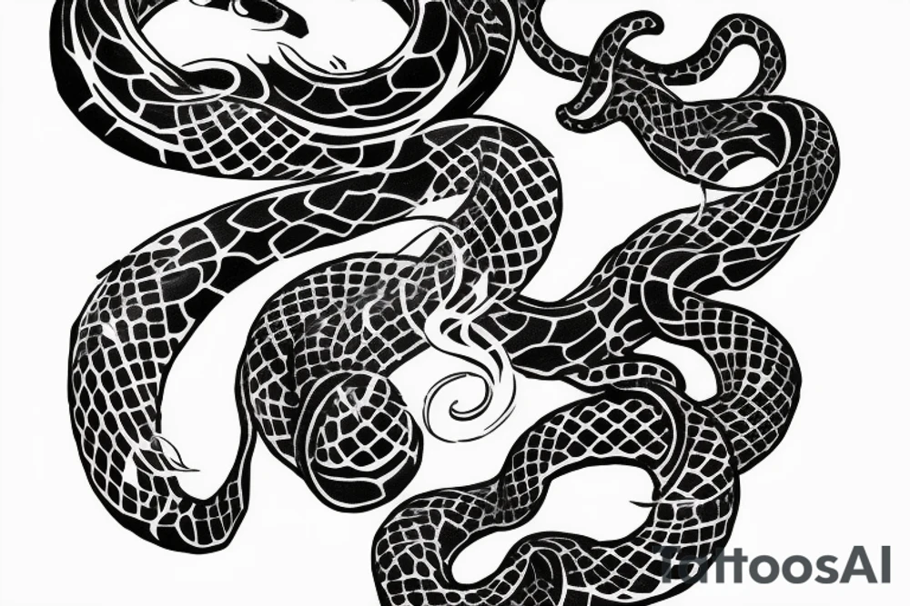 snake wrapped around panther tattoo idea