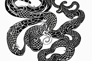 snake wrapped around panther tattoo idea