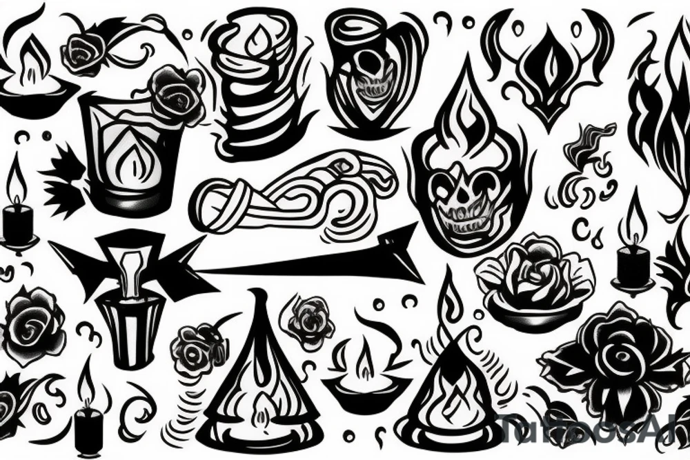 Dim candle representing the end of a life tattoo idea