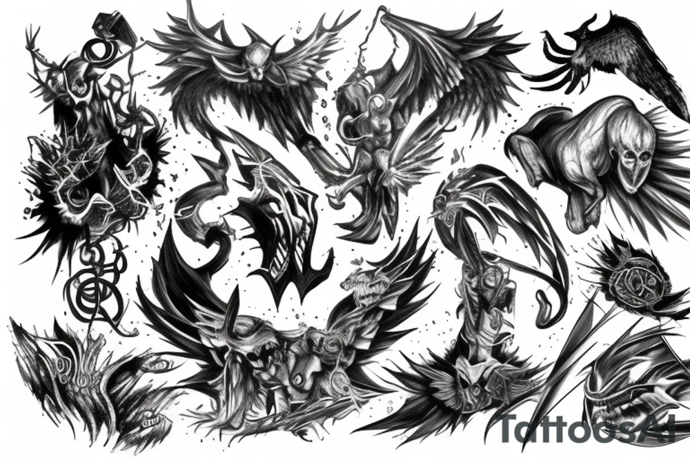 Battle between good and evil tattoo idea