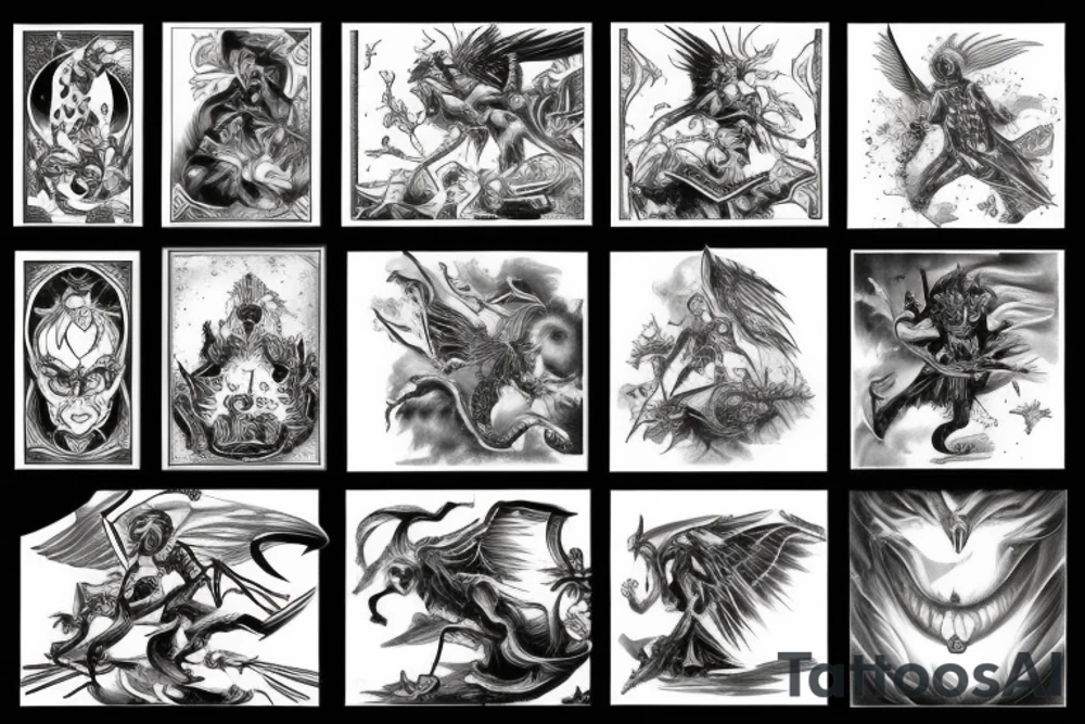 Battle between good and evil tattoo idea