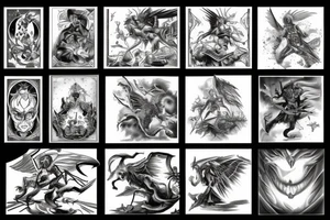 Battle between good and evil tattoo idea