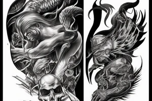 Battle between good and evil tattoo idea