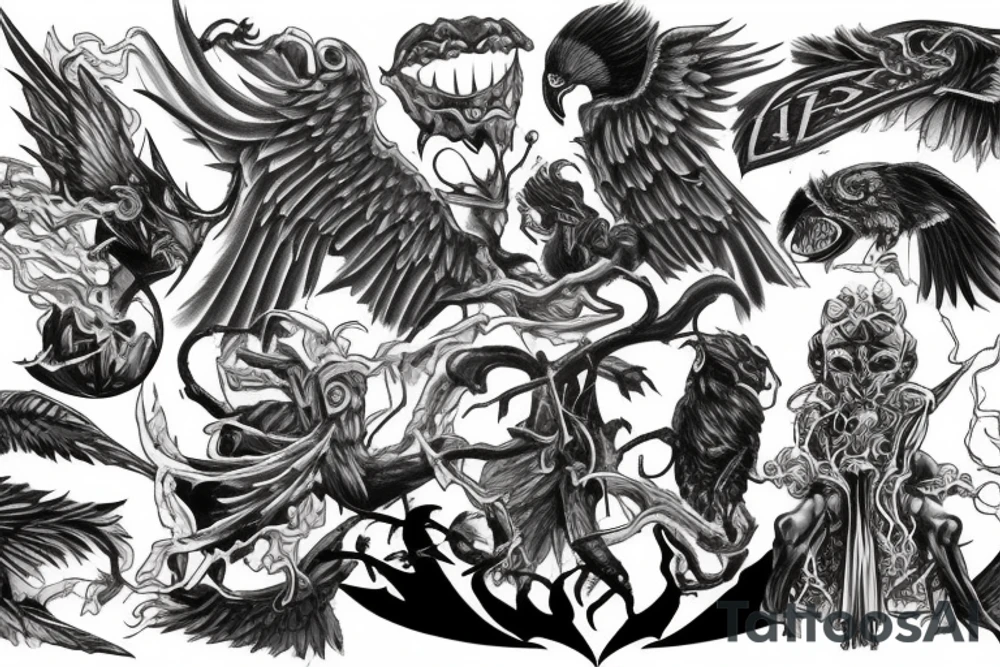 Battle between good and evil tattoo idea