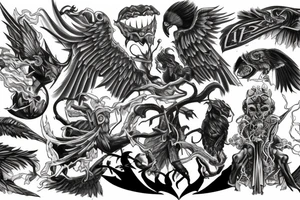 Battle between good and evil tattoo idea