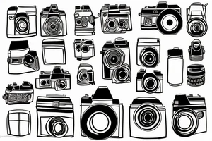 photography camera geometric tattoo idea