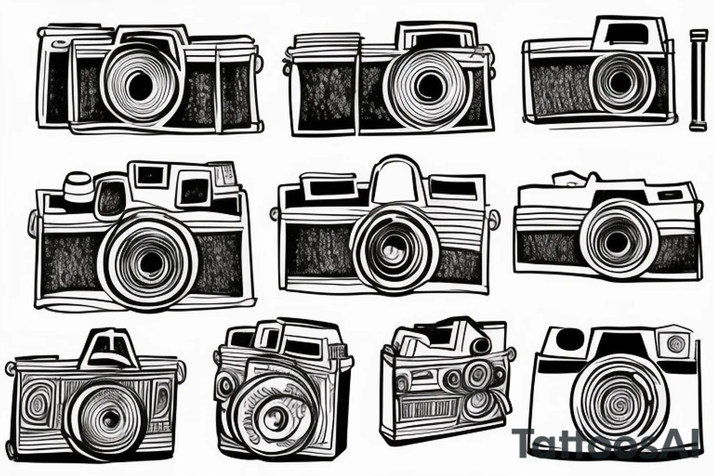 analog camera photography tattoo idea