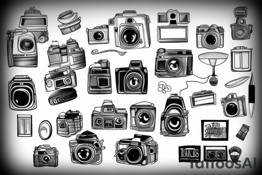 analog camera photography tattoo idea