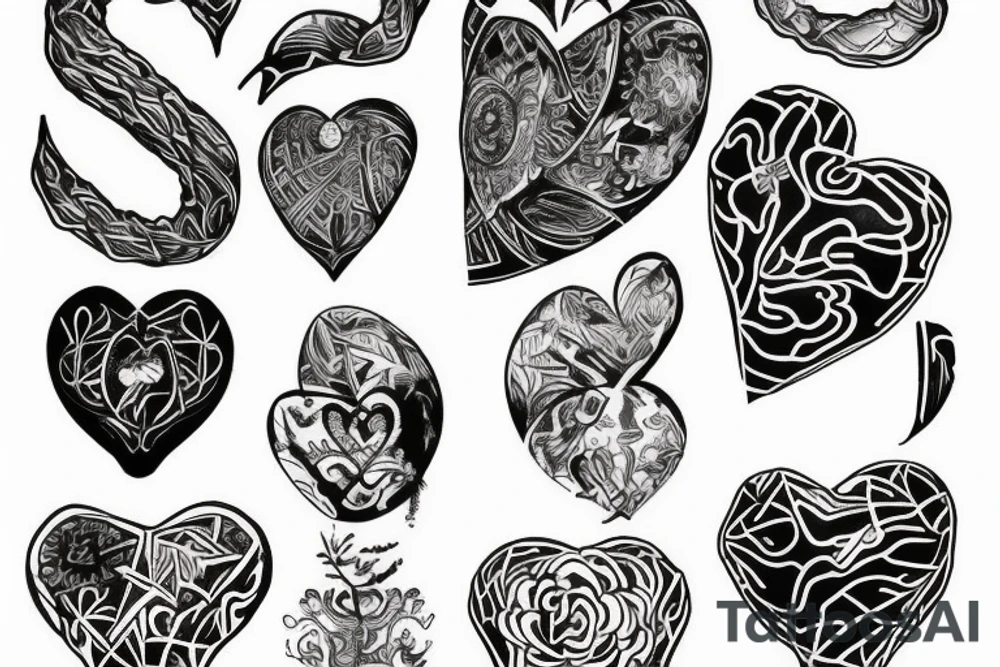 heart and mind tattoo idea