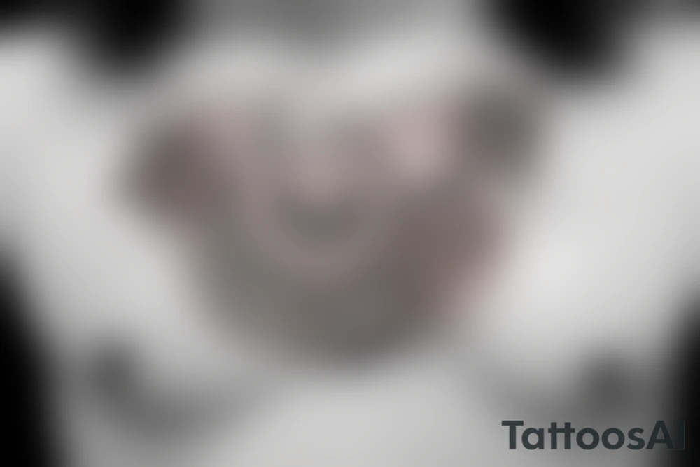 half moon on chest tattoo idea