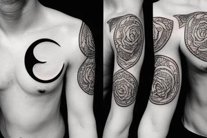 half moon on chest tattoo idea