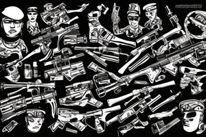Army soldier with M249 tattoo idea