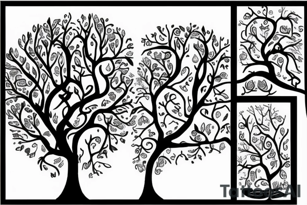Tree with women tattoo idea