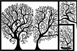 Tree with women tattoo idea