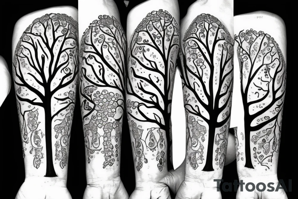 Tree with women tattoo idea