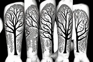 Tree with women tattoo idea