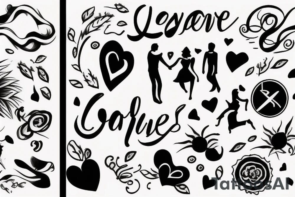 Love, sensual, dance, happiness, future, couple tattoo idea Love, sensual, dance, happiness, future, couple tattoo idea