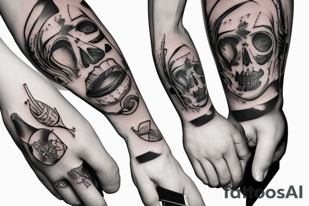Hand with knife tattoo idea