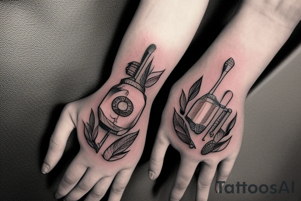 Hand with knife tattoo idea