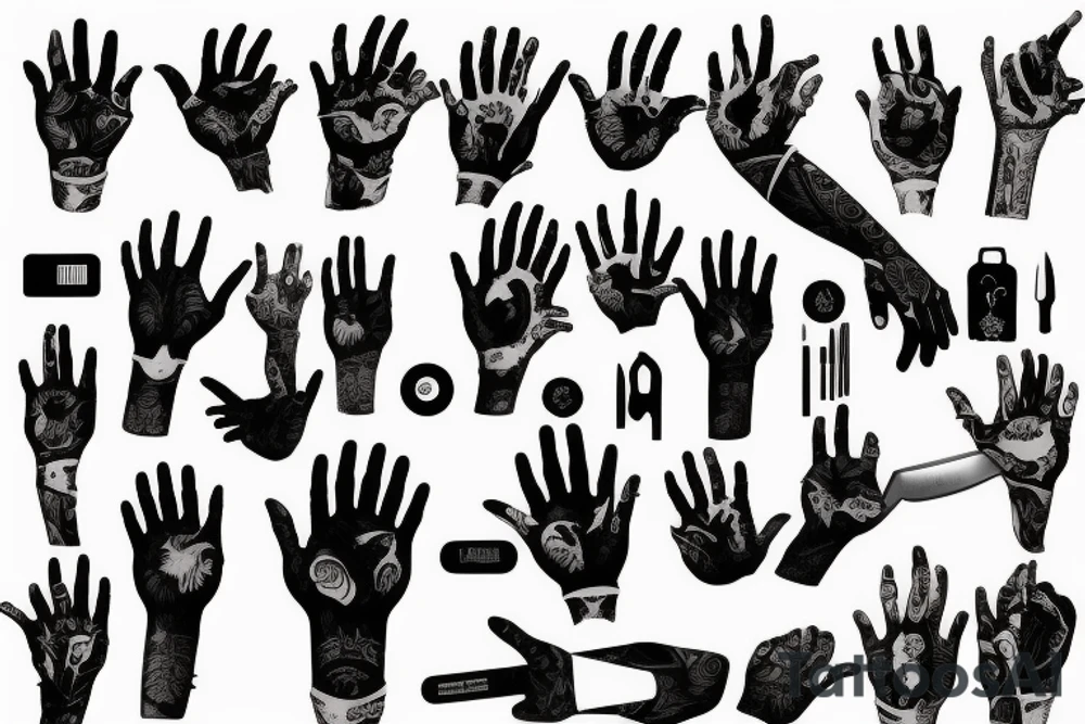 Hand with knife tattoo idea