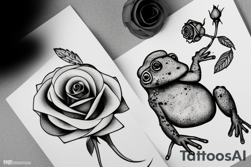 A toad holding a rose sitting in a mushroom tattoo idea A toad holding a rose sitting in a mushroom tattoo idea