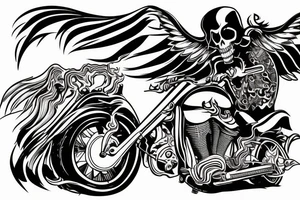 Grim reaper riding a sport bike motorcycle tattoo idea