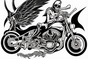 Grim reaper riding a sport bike motorcycle tattoo idea
