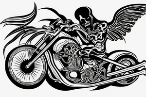 Grim reaper riding a sport bike motorcycle tattoo idea