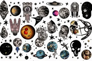Space and planets tattoo idea