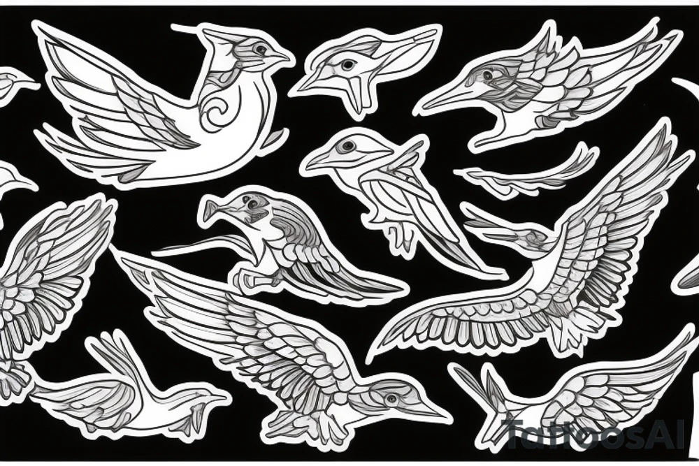Flying kingfisher bird tattoo idea