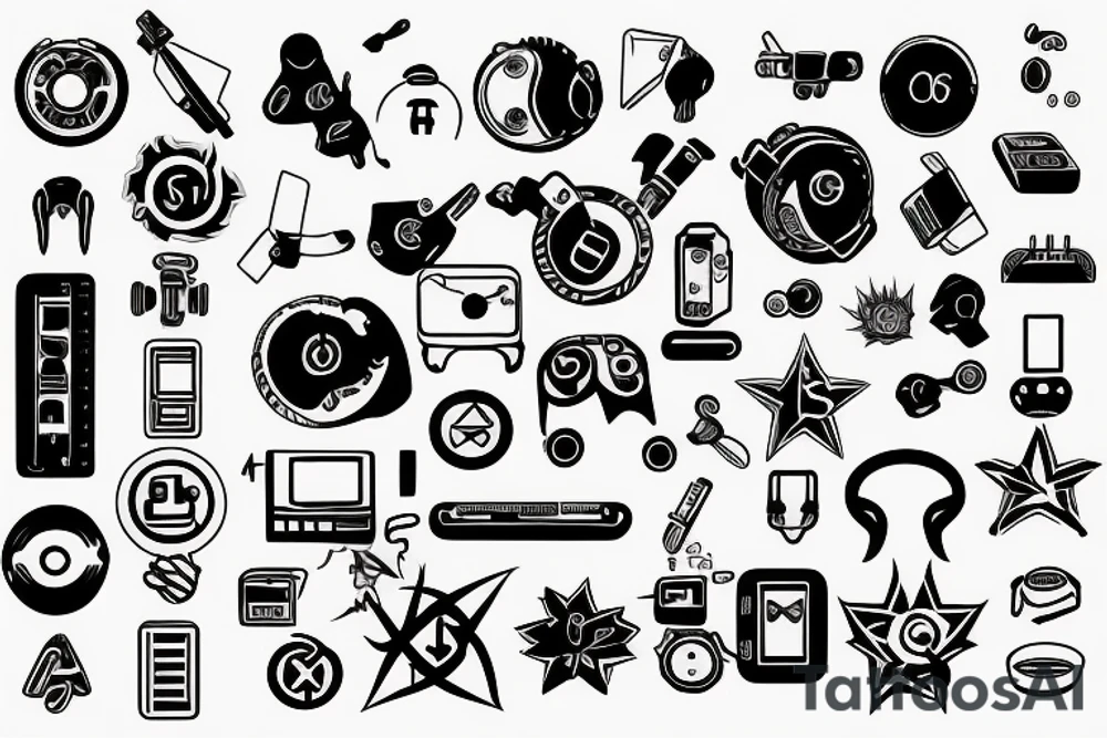 Psp control symbols vertically tattoo idea