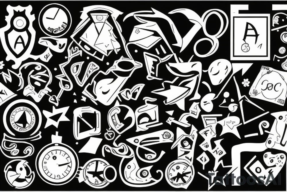 Psp control symbols vertically tattoo idea