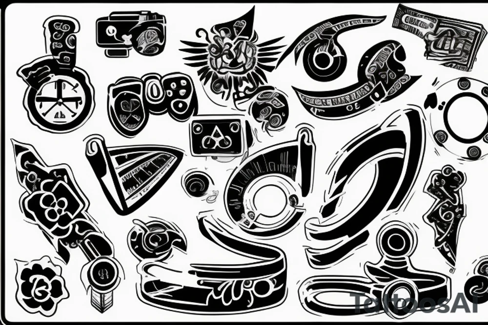Psp control symbols vertically tattoo idea