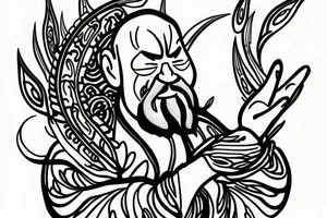 Uncle Iroh meditating in front of tree tattoo idea