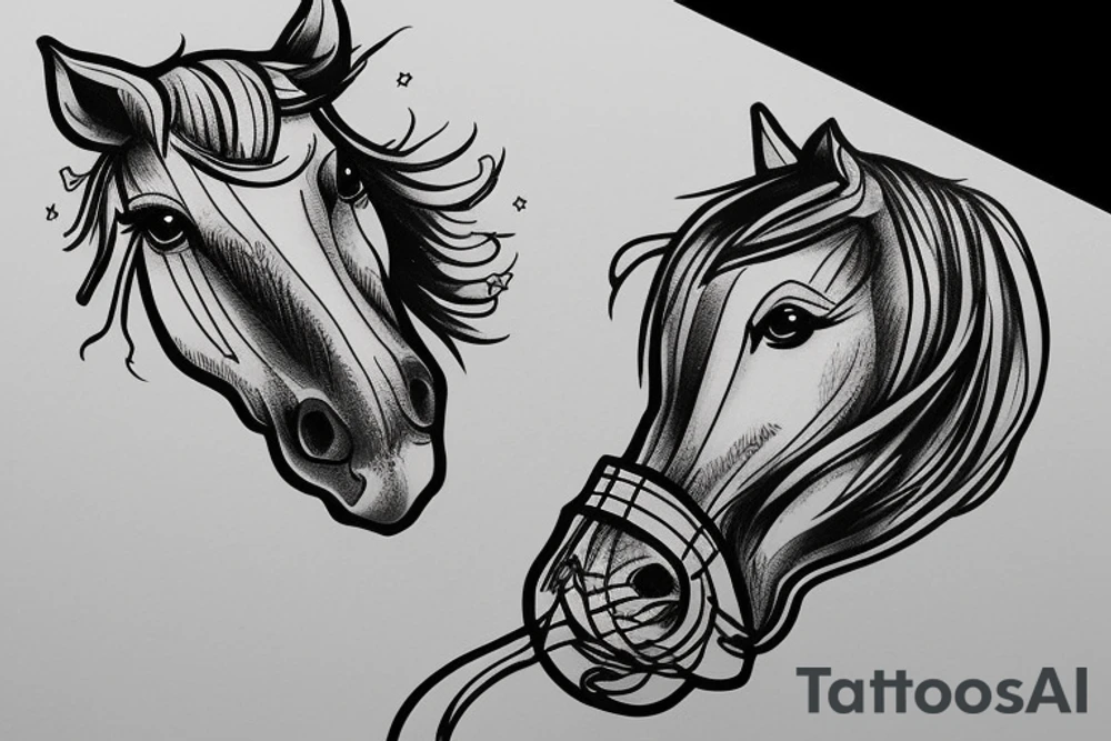Astronaut sitting in a horse tattoo idea