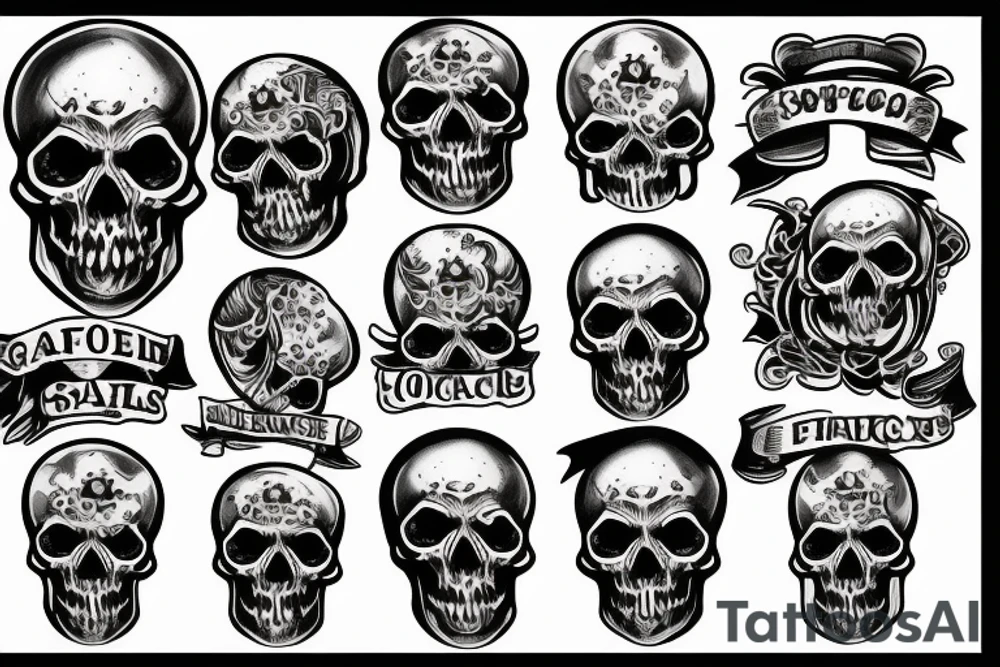 A sleeve of gothic skulls and drinks tattoo idea