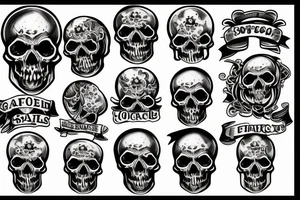A sleeve of gothic skulls and drinks tattoo idea