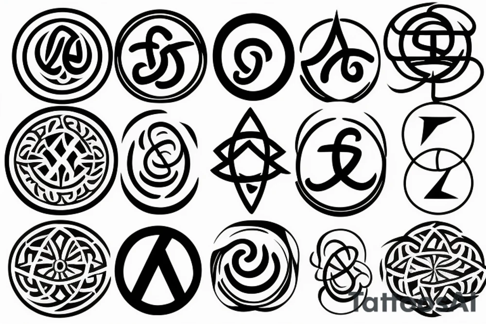 Om symbol with geometric background that also covers the 3 part tattoo idea Om symbol with geometric background that also covers the 3 part tattoo idea
