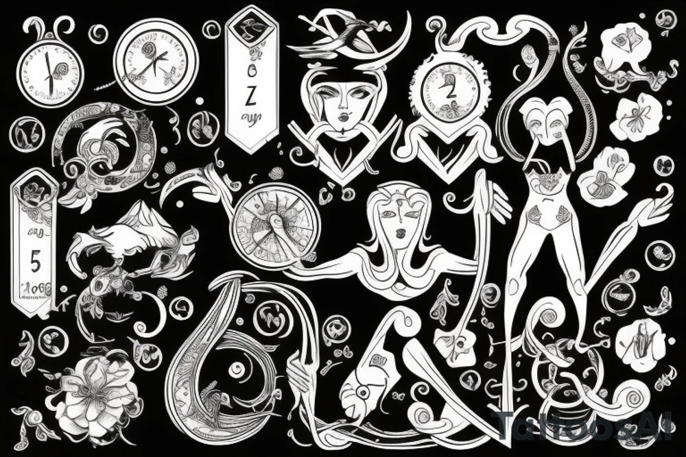 Zodiac signs of cancer and libra using the dates 16 and 5 tattoo idea