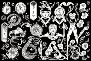 Zodiac signs of cancer and libra using the dates 16 and 5 tattoo idea